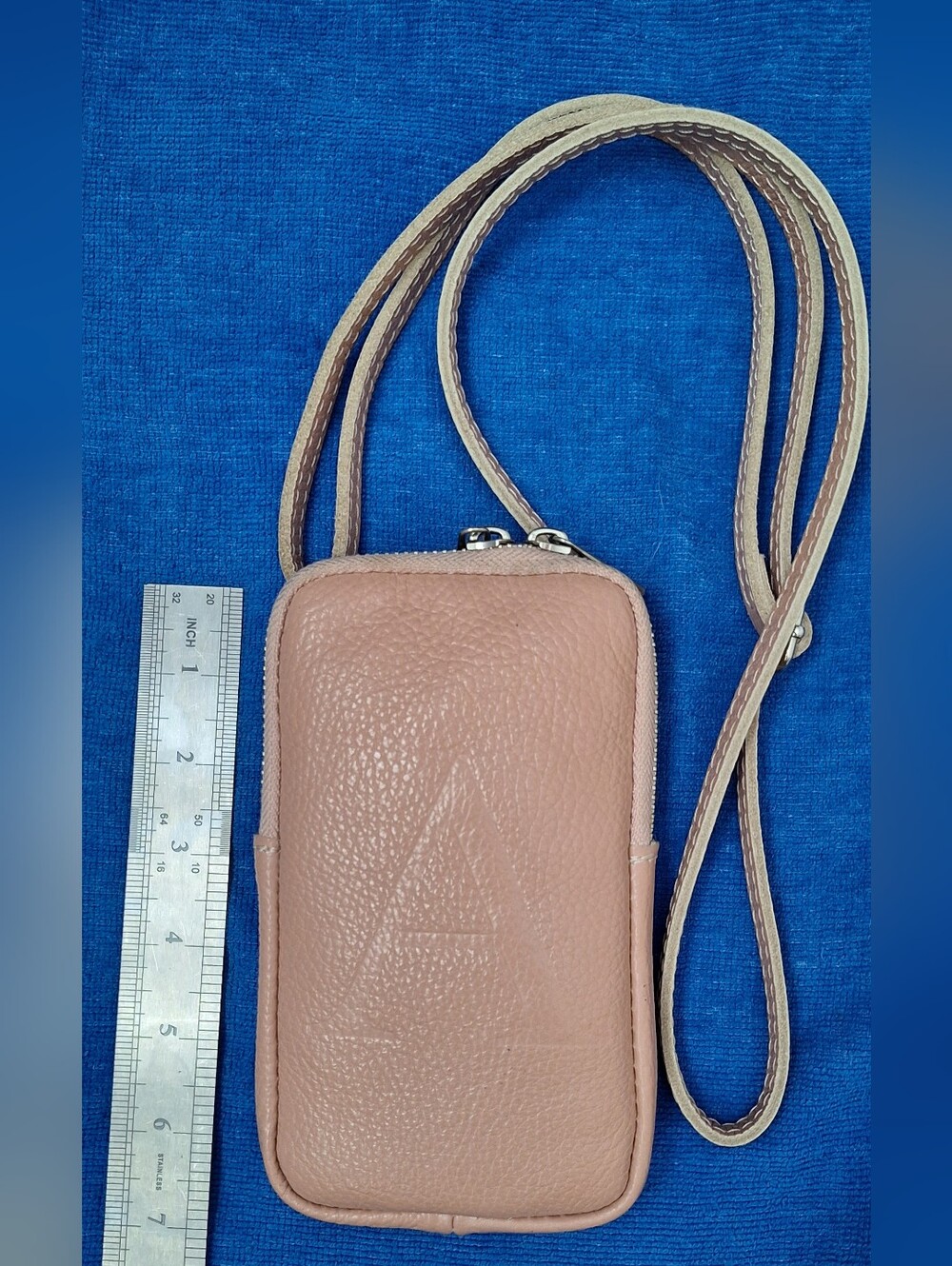 Light Pink Crossbody Bag Cell Phone Purse for Women Adjustable Strap100% leather